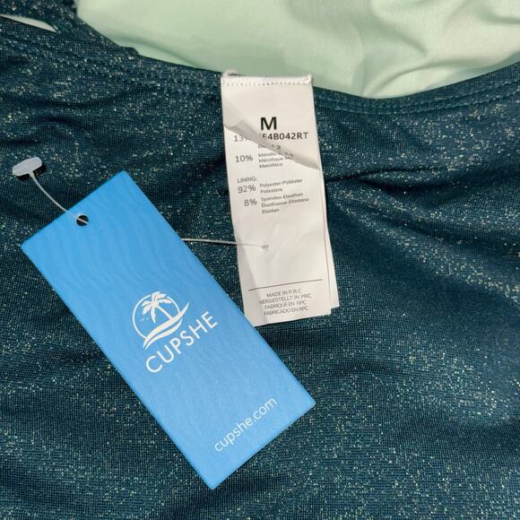 CUPSHE Deep Halter V-Neck One-Piece Swimsuit, Women's Size M - Picture 7 of 7